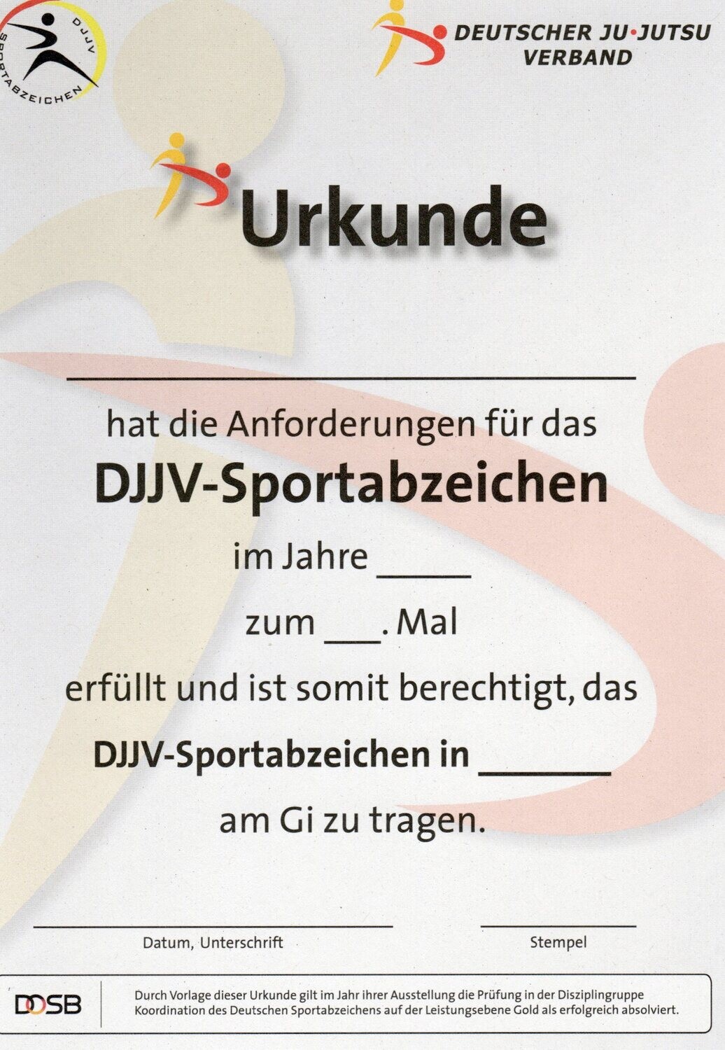 Urkunde Sportabzeichen Erwachsene