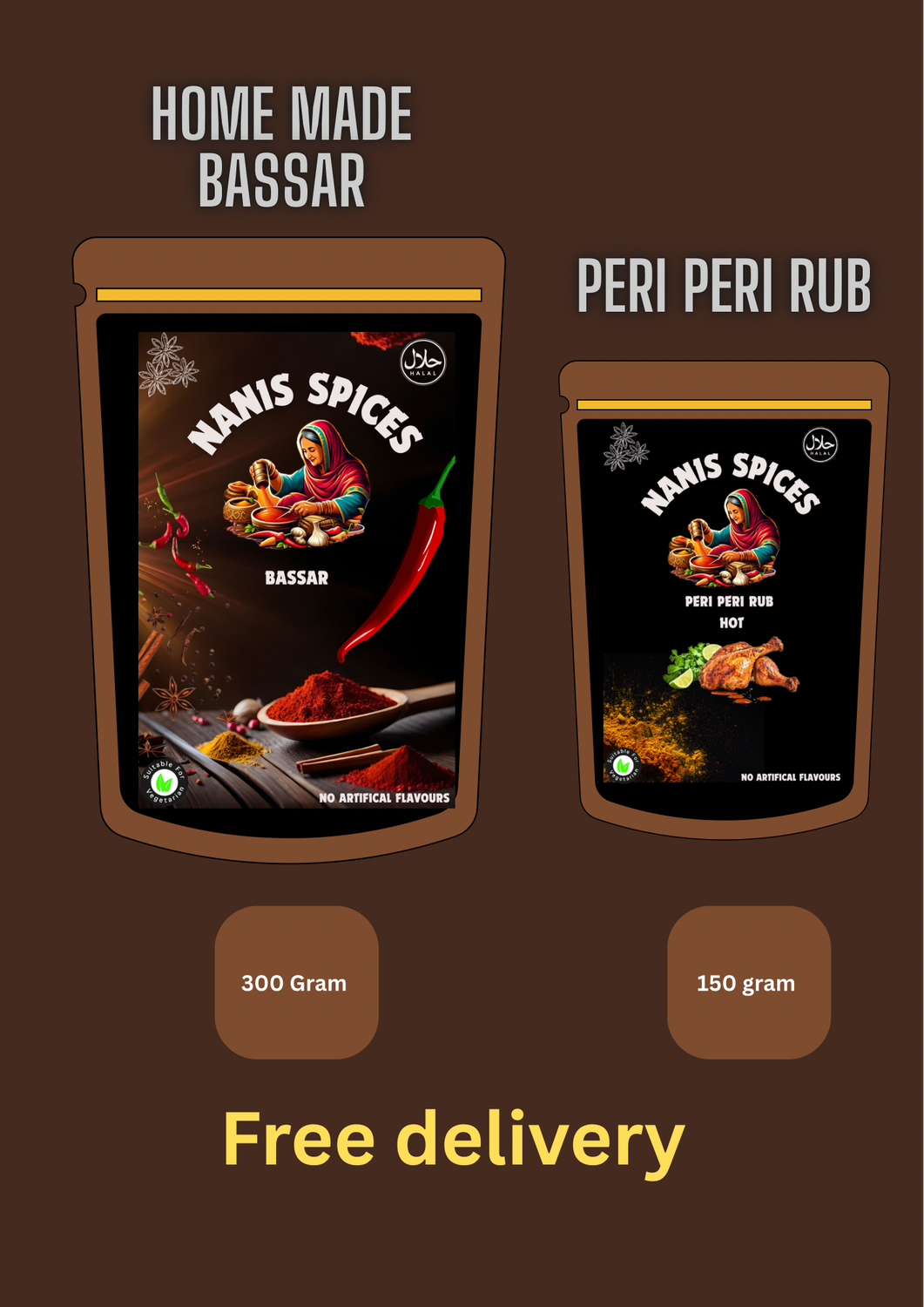 Home made bassar 300 grams +  peri peri rub 150 grams