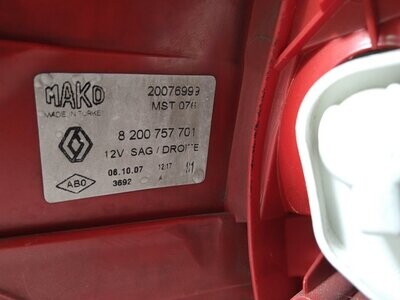 Piloto Trasero Derecho Renault Megane 2009 Ref. 8200757701