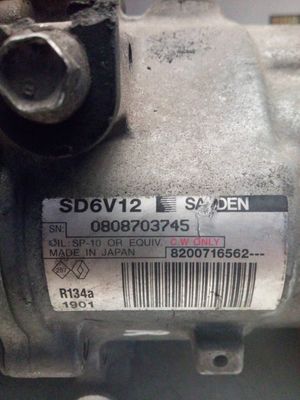 Compresor a/a Renault Clio II de 2007, ref: 8200716562 Compresor a/a Renault Clio II de 2007, ref: 8200716562