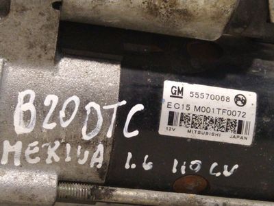 Motor Arranque Opel Meriva B de 2015, ref: M001TF072/55570068 Motor Arranque Opel Meriva B de 2015, ref: M001TF072/55570068