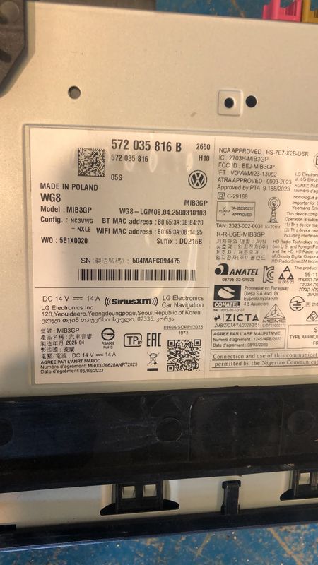 SISTEMA AUDIO / RADIO CD, 572035816B Volkswagen Golf VIII