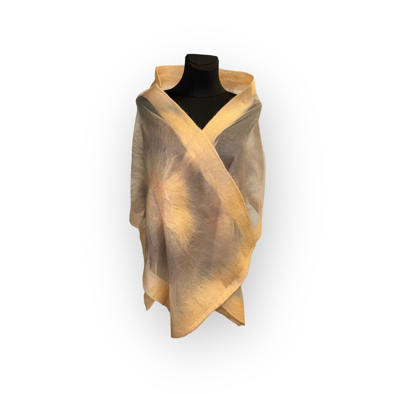 Schal (Stola) “Tenderness” von Alri-Design. Einzigartige Handarbeit. NUNO-Technologie aus Merinowolle und Seide.