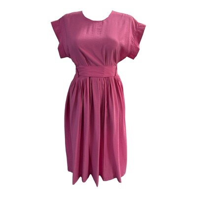 Sommerkleid rosa, halb-lang, teilweise mit offenem Rücken. Katrin. One size. 100% Baumwolle. Made in Georgia.