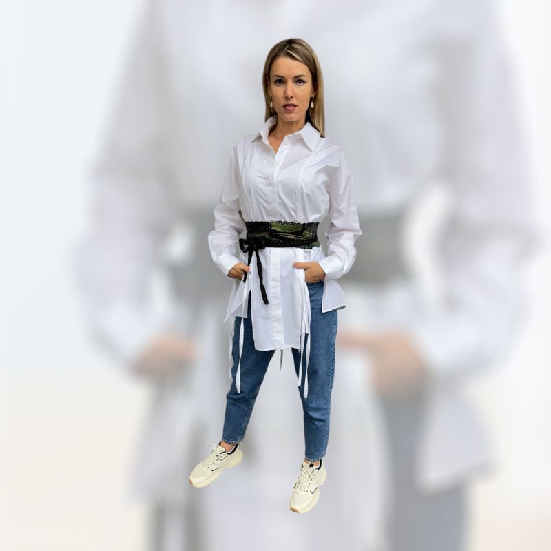 Mehrfarbiger ausgefallener Damengürtel, one size, Leder und Stoff.