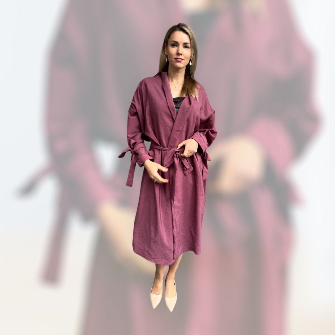 Leichter dünner Mantel aus Bambus,  rosa-nude, ALRI by Natia, produziert in Georgien, Handwäsche