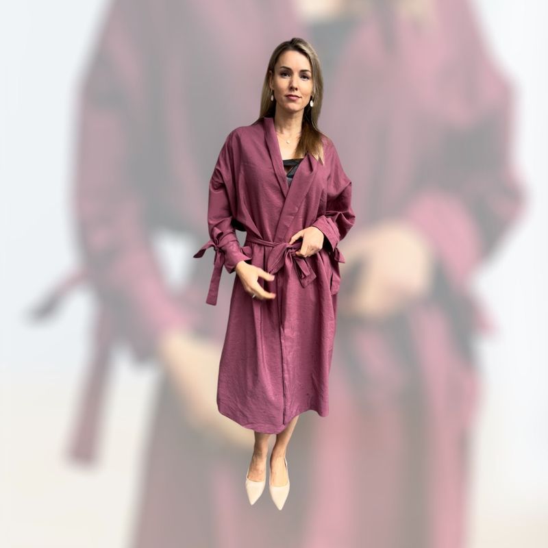 Leichter dünner Mantel aus Bambus,  rosa-nude, ALRI by Natia, produziert in Georgien, Handwäsche