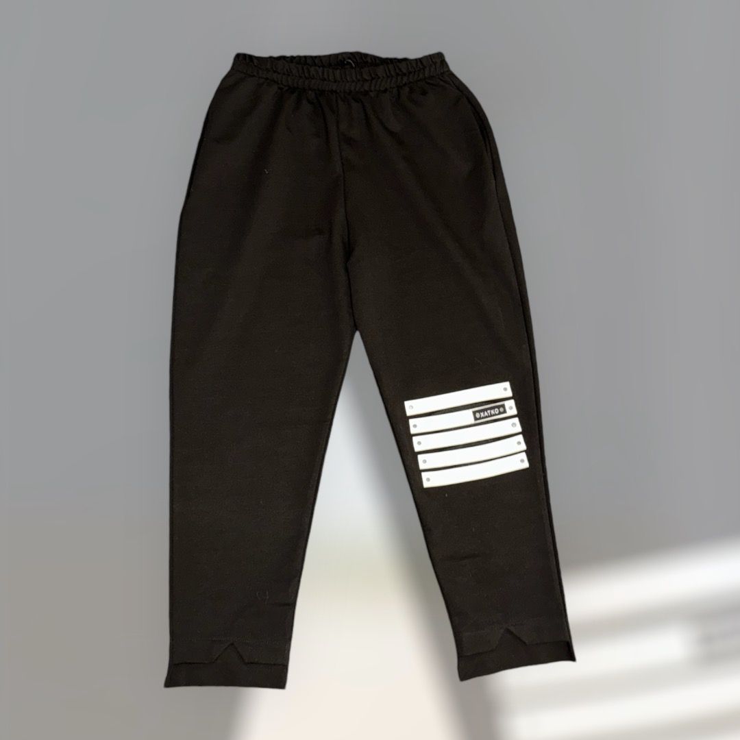 Hose Schwarz mit Weissen Eco-Leder Elementen. ALRI by Xatko. Made in Georgia. One Size.