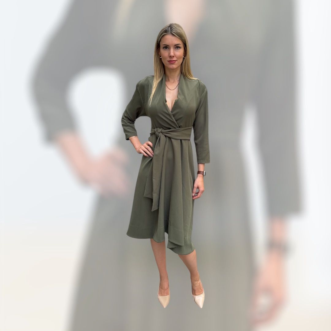 Kleid, aus Viskose, one size, oliv-grün,  ALRI by Katrin,  made in Georgia