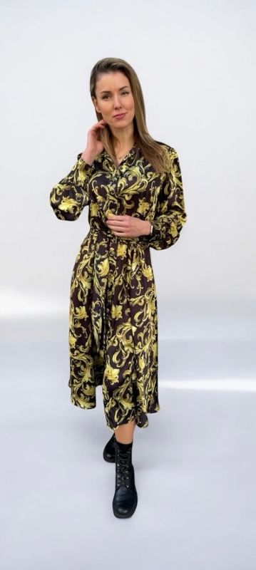 Kleid schwarz-gelb, Made In Georgia, Grösse M, L, ALRI by Katrin. 100 % Viscose