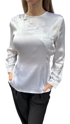 Bluse weiss, Seide, made in georgia, Alri by Katrin, Gr. M, L