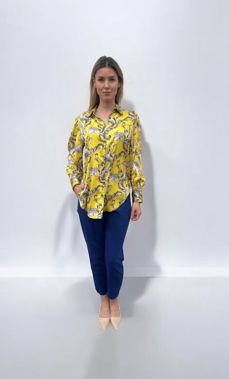 Damenbluse, Knöpfe, Gürtel, ALRI by Katrin, 100% Seide, made in Georgia