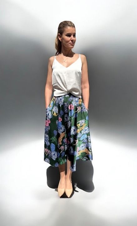 Midi-Rock, Seide, ALRI by Katrin, made in Georgia