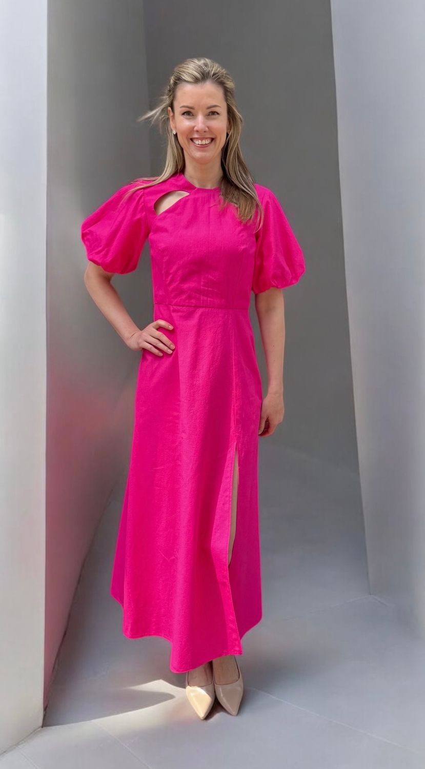 Kleid, pink, Bio-Leinen, ALRI by Baveayn, made in Armenia