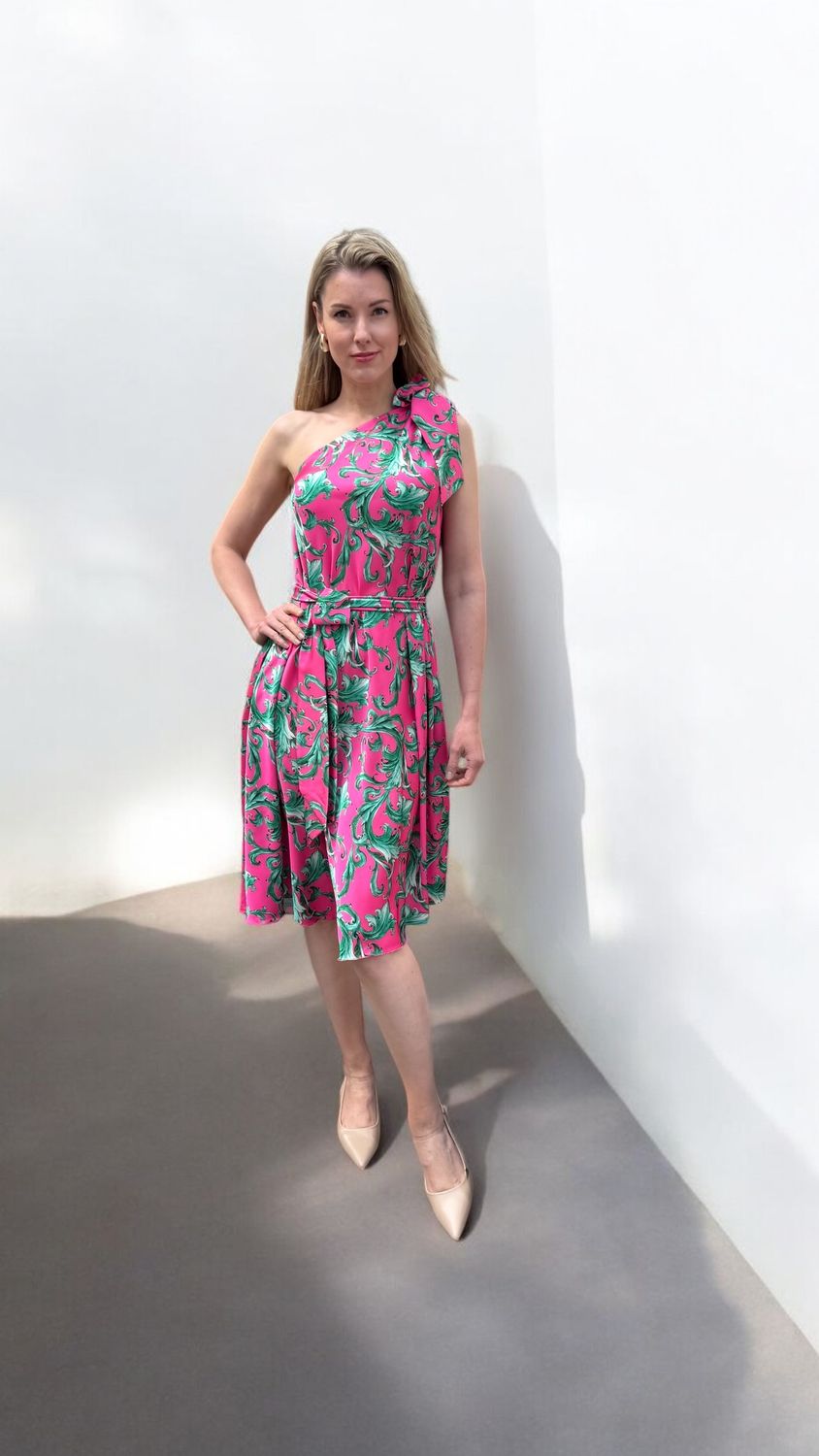 Kleid &quot;Kleopatra&quot;, Aldi by Katrin, rosa-grün, one size, Seide