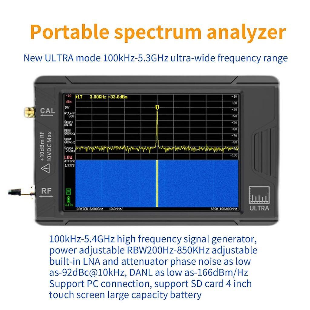 TinySA ULTRA = Spectrum Analyzer TinySA ULTRA 100k-5.3GHz RF Signal Generator Handheld with 4inch Display