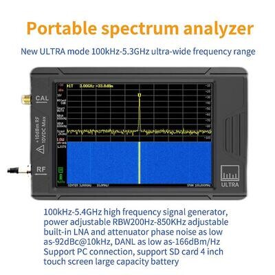 TinySA ULTRA = Spectrum Analyzer TinySA ULTRA 100k-5.3GHz RF Signal Generator Handheld with 4inch Display