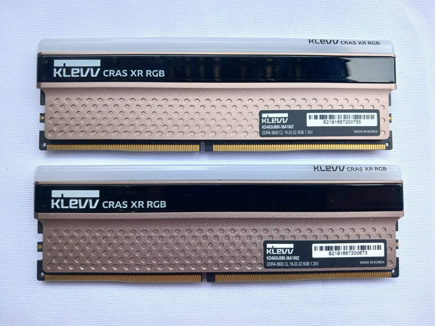 SPECIAL=KLEVV x2 8Gb DDR4 3600mhz RGB. Total of 16Gb