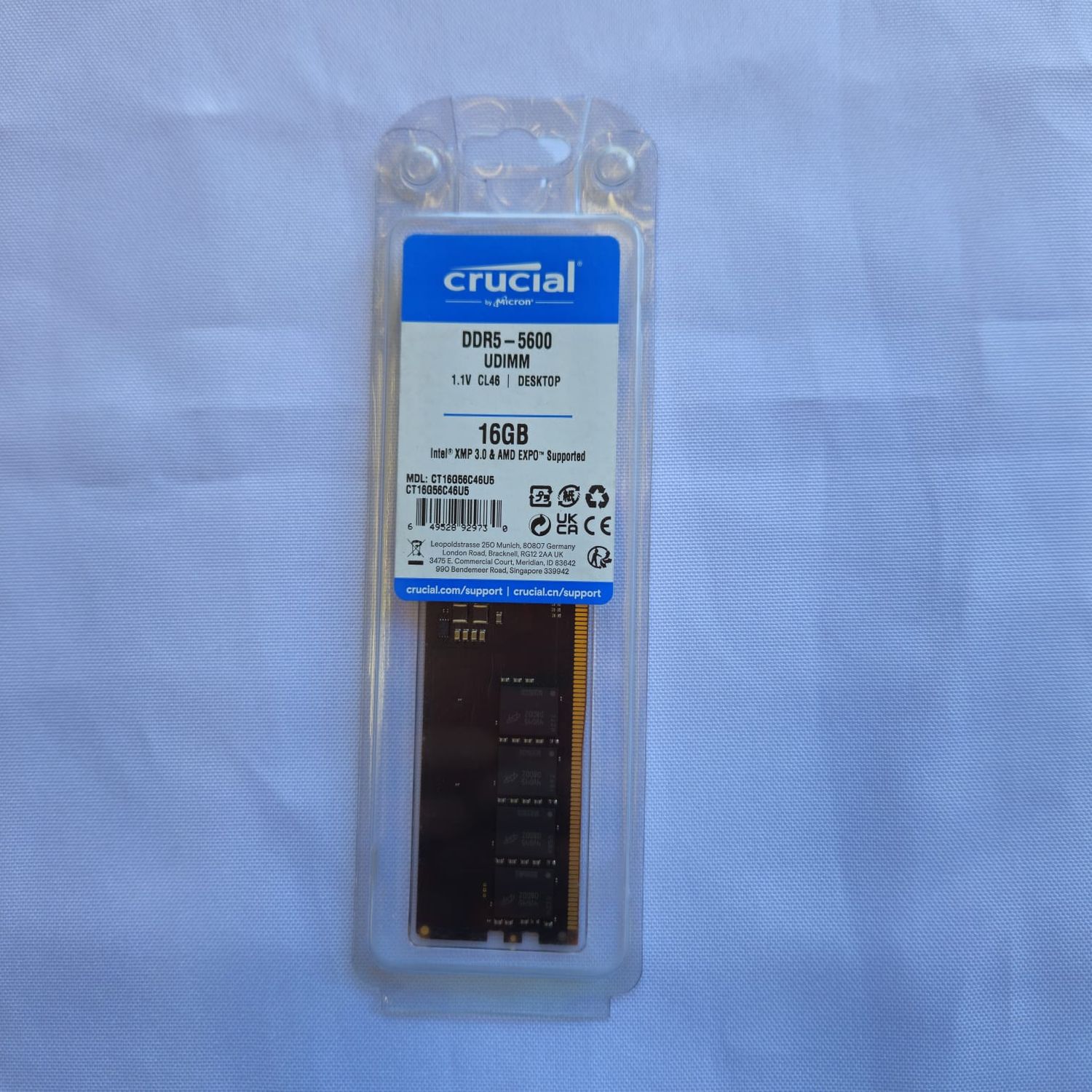 Ram Crucial 16GB DDR5 5600MHz