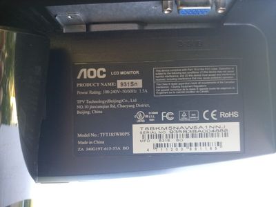 SPECIAL=Monitor AOC 931Sn 18.5inch