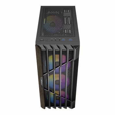 Antec AX63 Wood ARGB ATX Mid Tower Gaming Chassis - Black