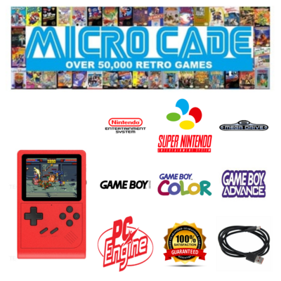 Portable Micro Cade 6000 Game Retro Red