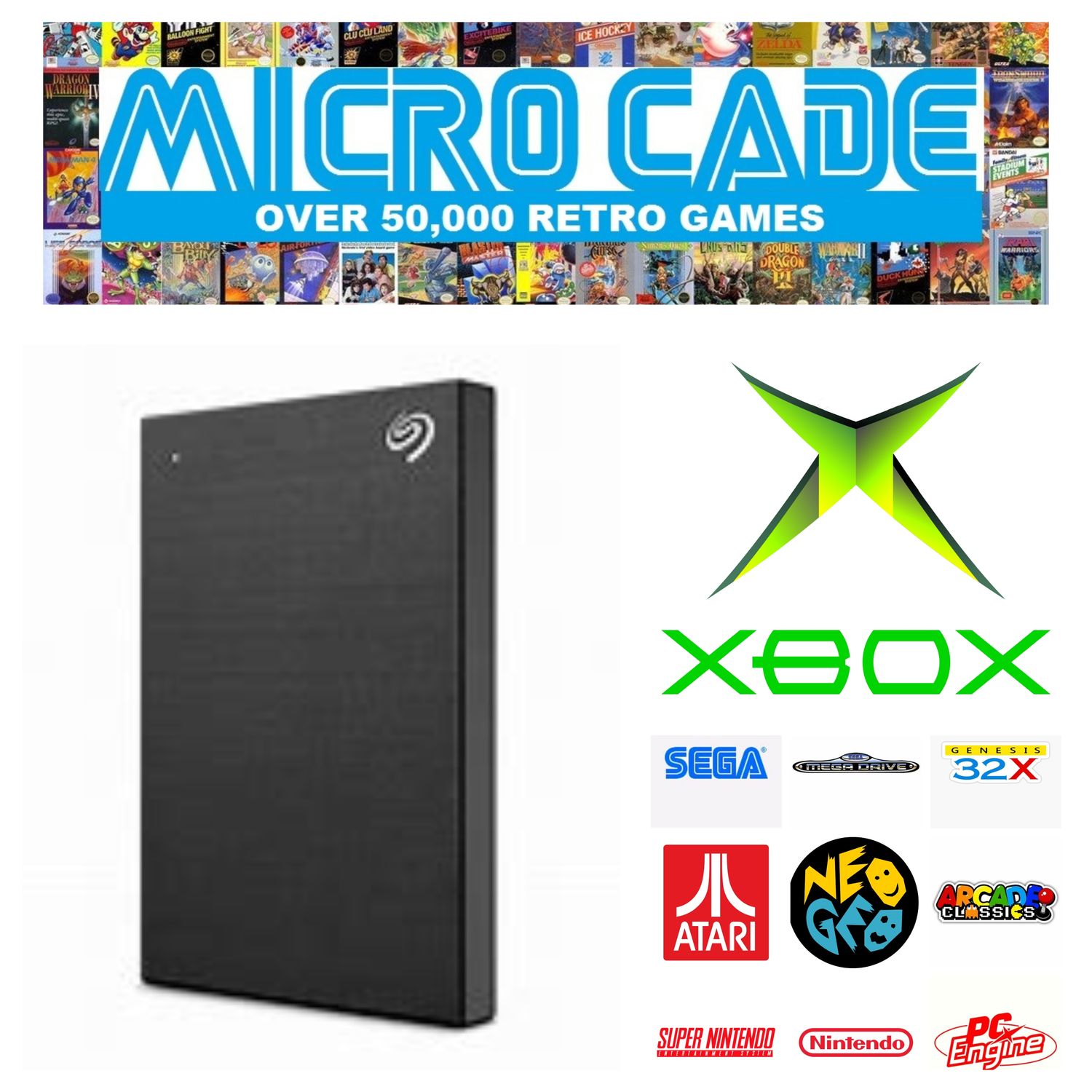 Micro Cade 2TB Xbox Game Drive for PC – Plug &amp; Play Storage for Xbox Game Management &amp; Emulation