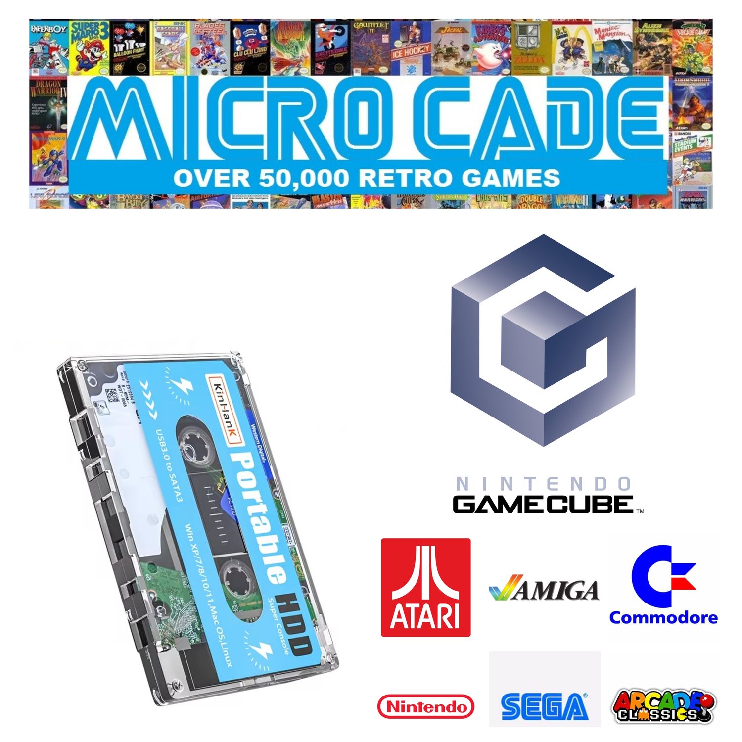 Micro Cade Computer Only 500GB Preloaded GameCube Hard Drive – Nintendo Greatness on Your PC, Laptop, or Desktop