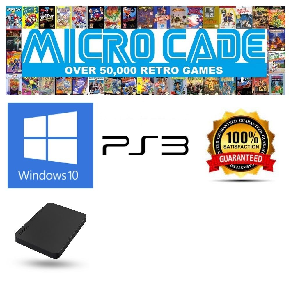 Micro Cade Computer Only 5TB Preloaded PS3 Hard Drive – Classic Gaming on Your PC, Laptop, or Desktop