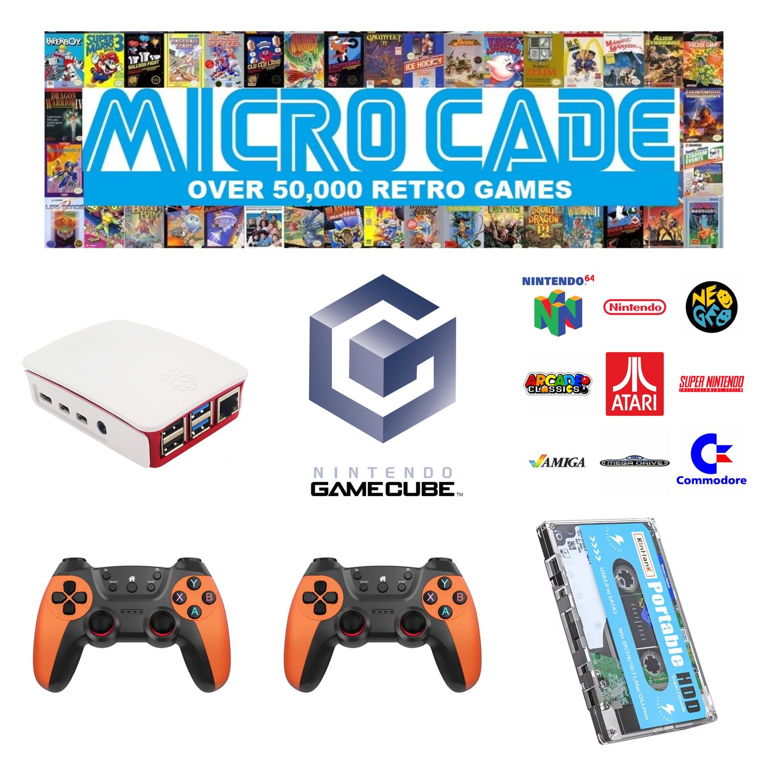 Micro Cade 50,000 Retro GameCube plug and play console