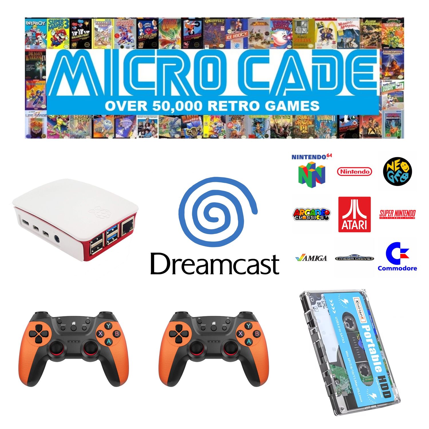 Micro Cade Retro 50,000 Dreamcast Plug and Play Retro Console