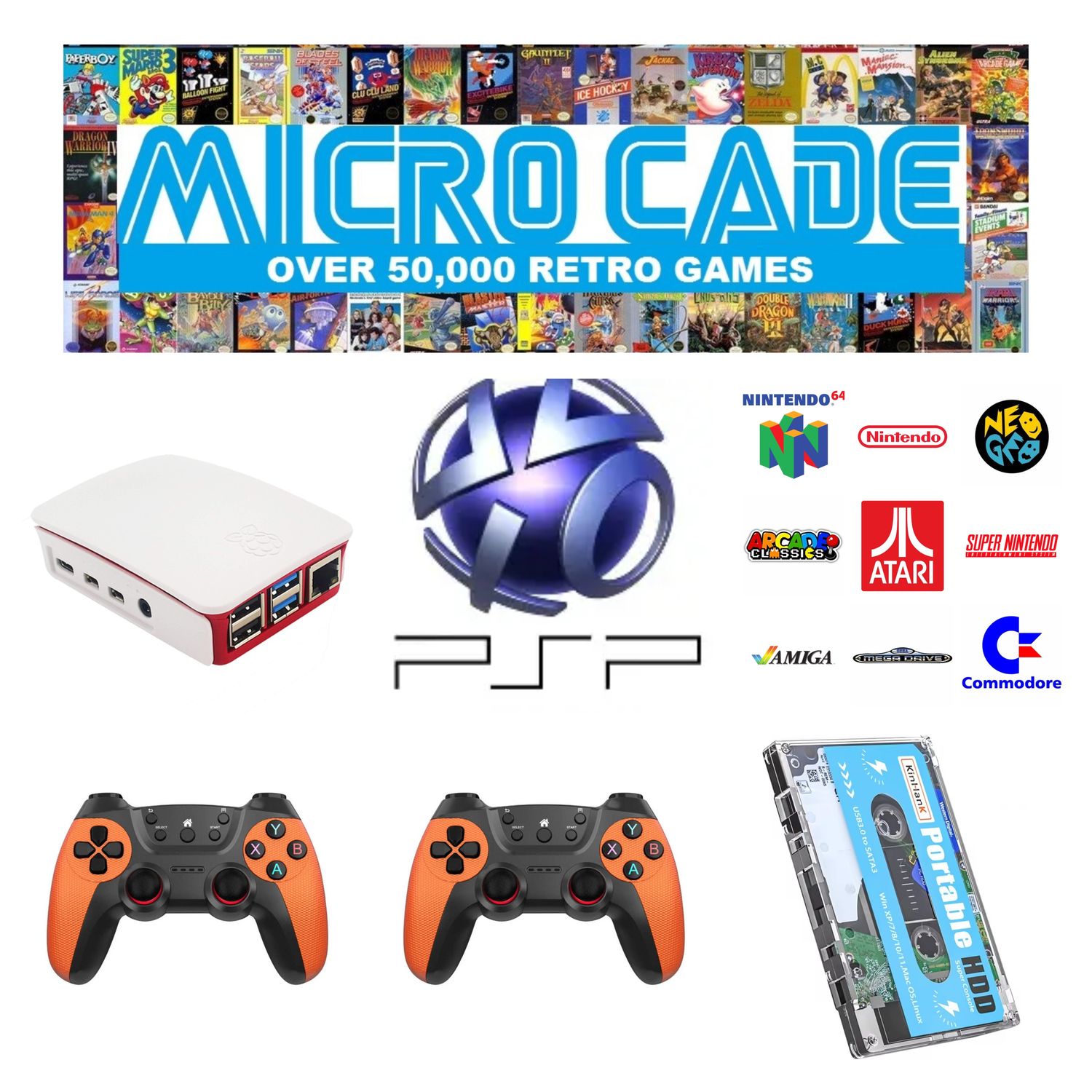 Micro Cade 50,000 Retro PSP plug and play console