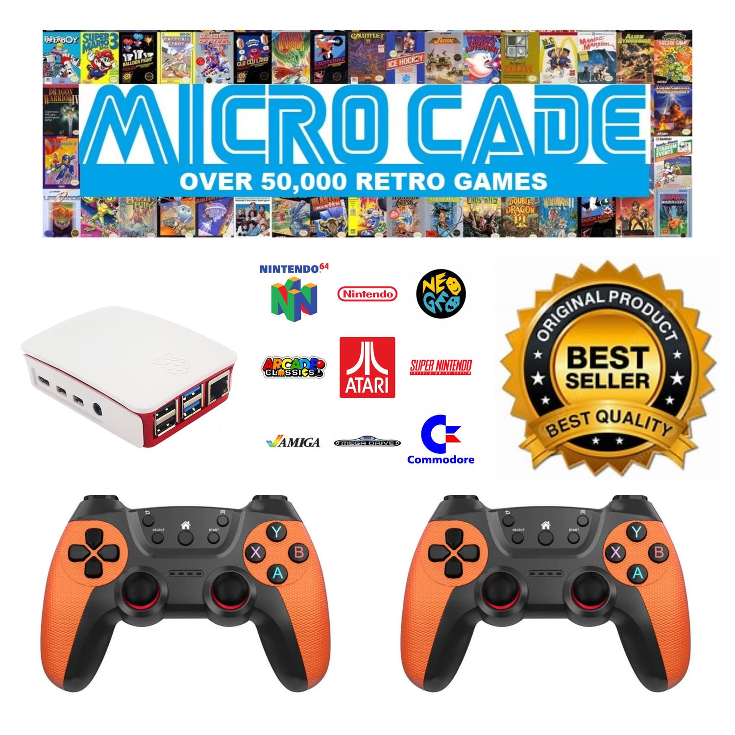 Micro Cade 50,000 Retro plug and play console