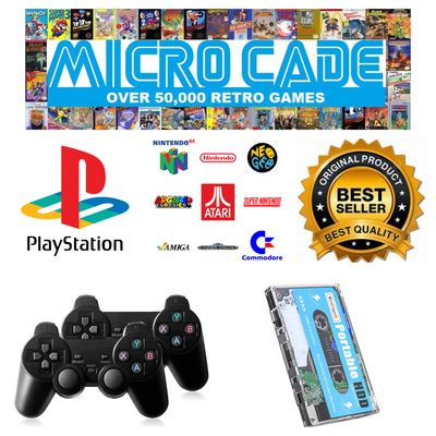 Micro Cade Computer Only 500GB Preloaded PS1 Hard Drive – Ultimate Retro Gaming for PC, Laptop, or Desktop