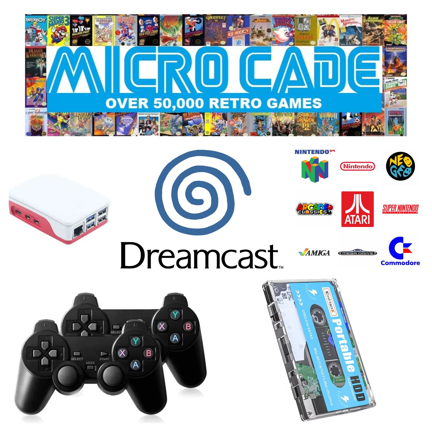 Micro Cade Retro 50,000 Dreamcast Plug and Play Retro Console