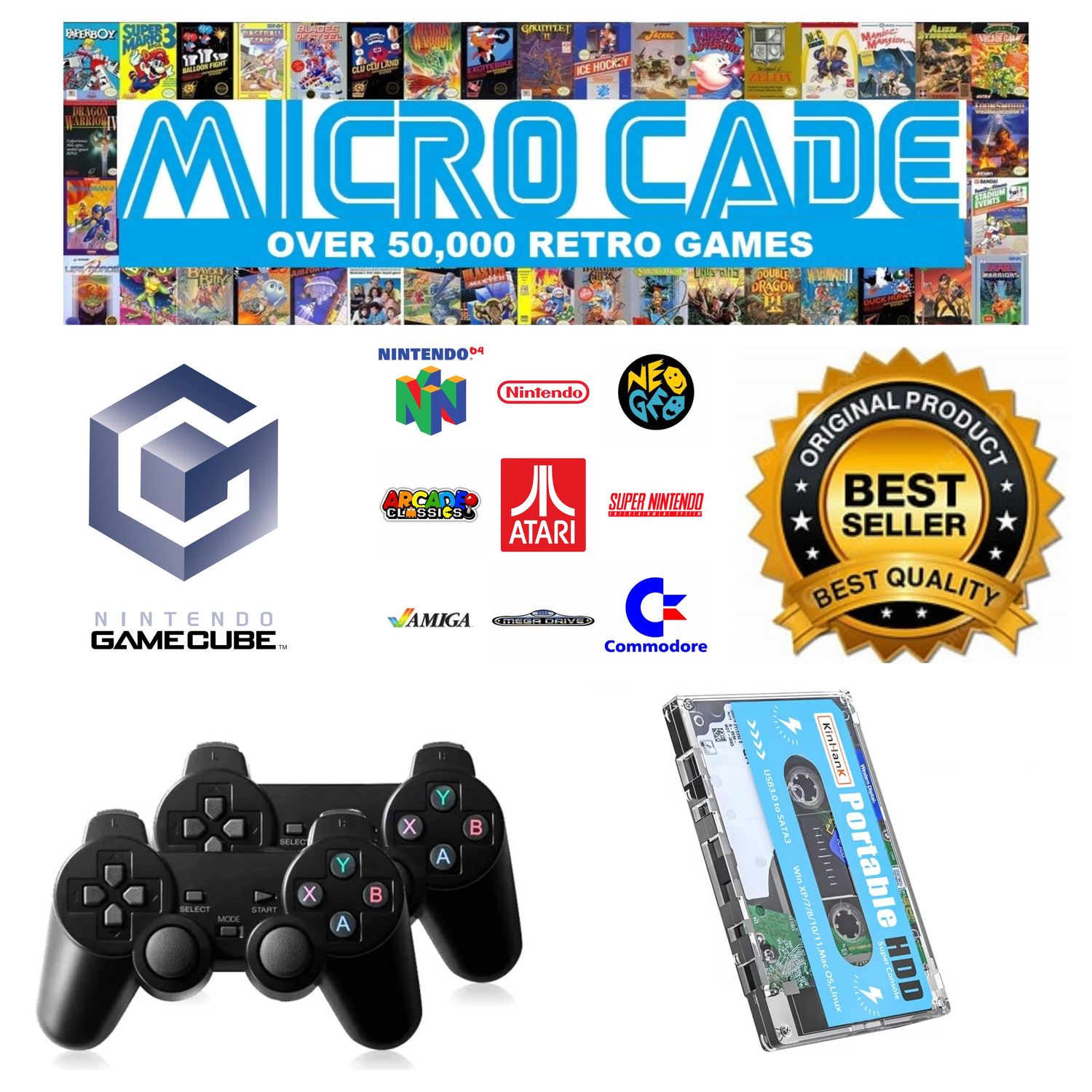 Micro Cade Computer Only 500GB Preloaded GameCube Hard Drive – Nintendo Greatness on Your PC, Laptop, or Desktop