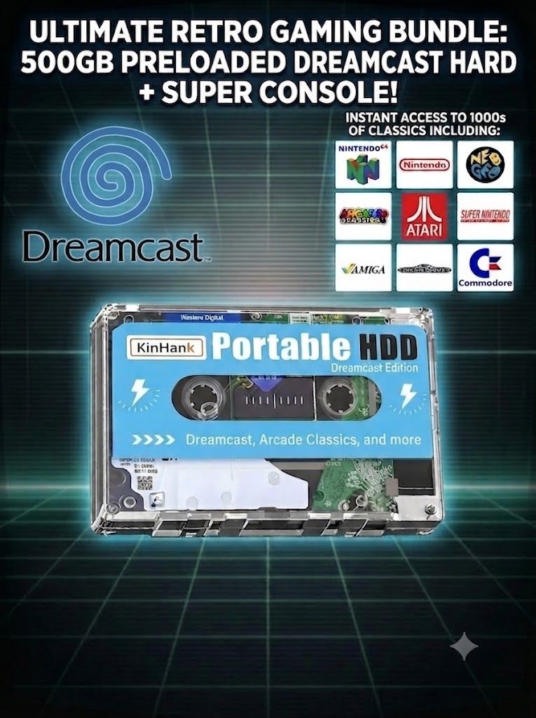 Micro Cade Computer Only 500GB Preloaded Dreamcast Hard Drive – Classic Sega Gaming on Your PC, Laptop, or Desktop