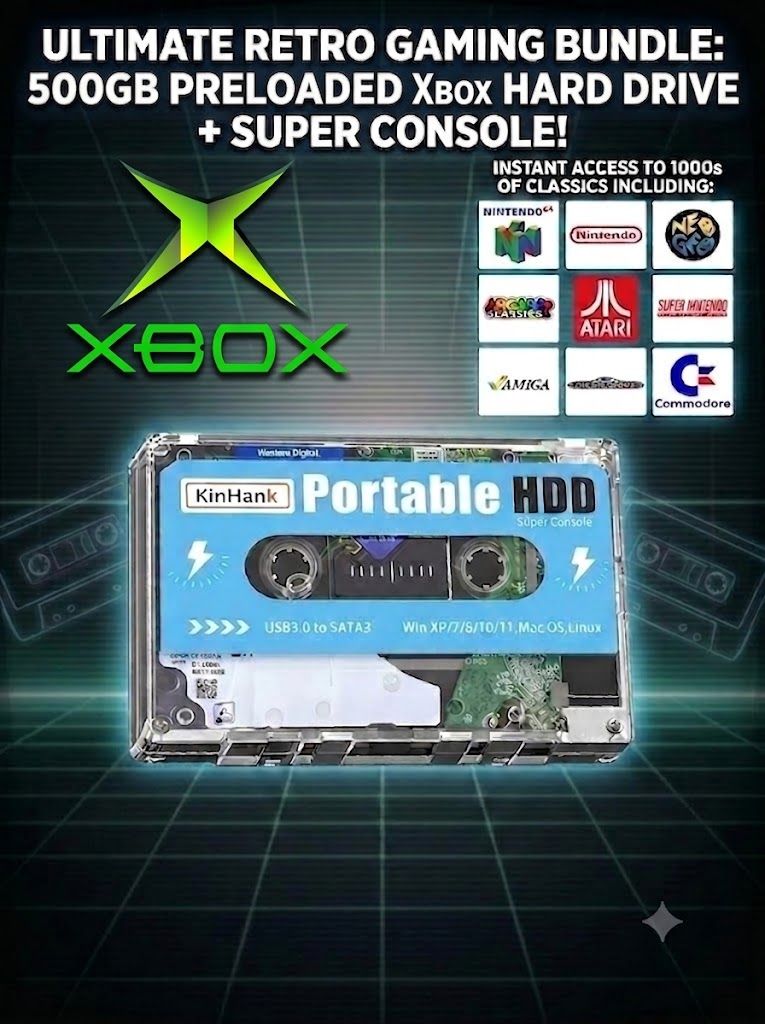 Micro Cade Computer Only 500gig Preloaded XBOX Hard Drive – Classic Playstation2 Gaming on Your PC, Laptop, or Desktop