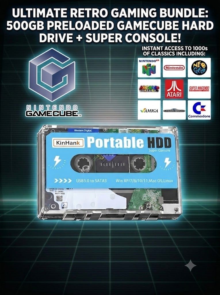 Micro Cade Computer Only 500GB Preloaded GameCube Hard Drive – Nintendo Greatness on Your PC, Laptop, or Desktop