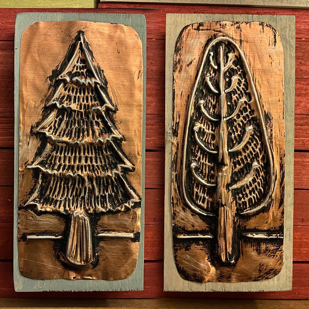 DIY Metal Emboss Kit - RED Tree - Mini Block