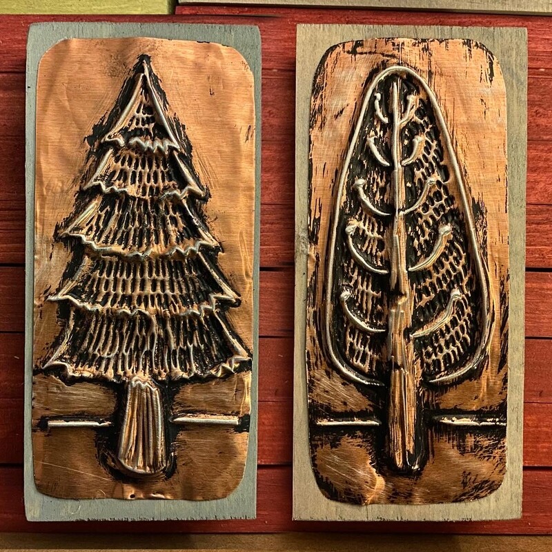 DIY Metal Emboss Kit - GREEN Tree - Mini Block