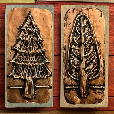 DIY Metal Emboss Kit - GREEN Tree - Mini Block