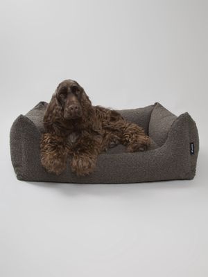 Billy Bouclé Dog Bed Mocca, Size: Large