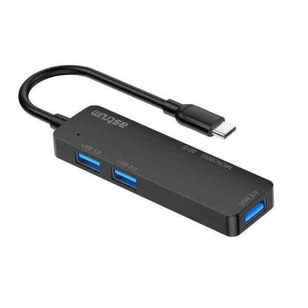Astrum A84513-B UH030 USB-C and Card Reader Multi-Port Hub
