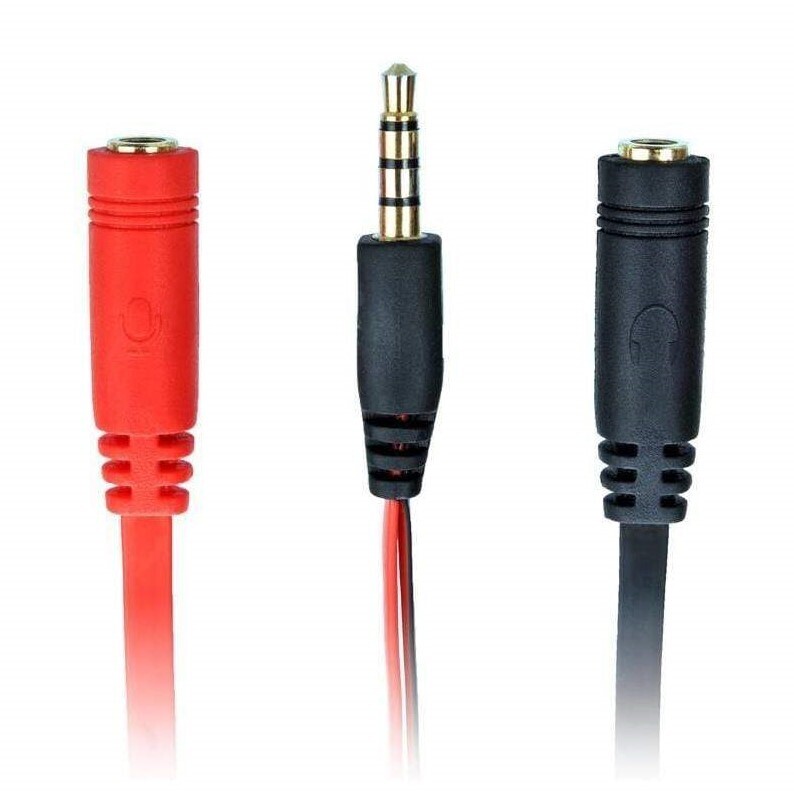 Astrum A30834-B-AS004 Aux 3.5mm Headphone And Mic Splitter Adapter Cable