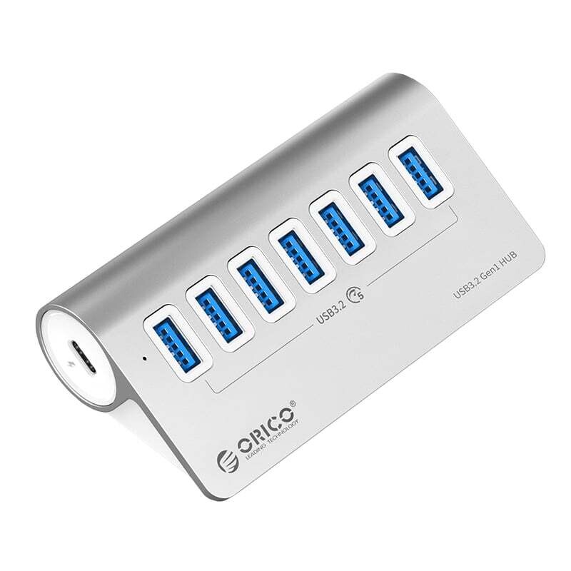 Orico  M3U7-10-SV-BP  ORICO Aluminum Alloy 7 Port USB Hub