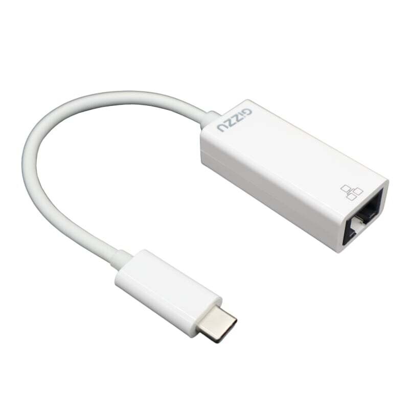 Gizzu  GAUCGBFFP  GIZZU USB-C to Gigabit Adapter Polybag - White