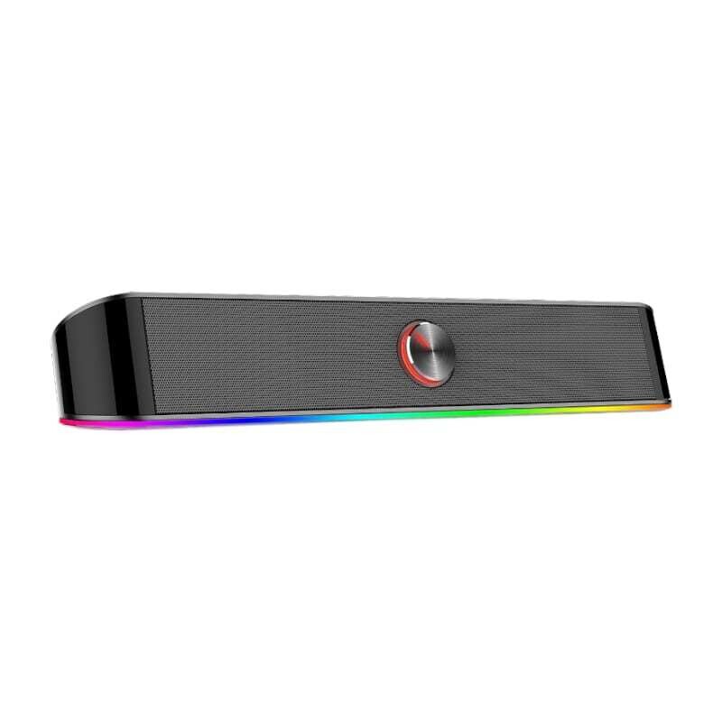 Redragon  RD-GS560  REDRAGON 2.0 Sound Bar ADIEMUS 2 x 3W RGB USB|Aux PC Gaming Speaker - Black
