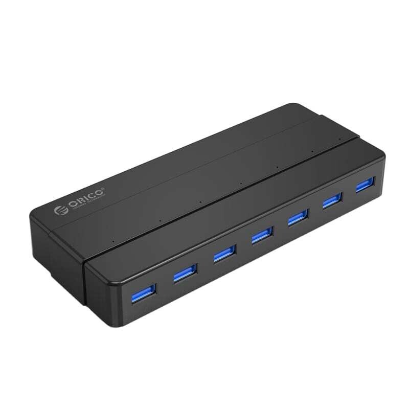 Orico  H7928-U3-V1-EU-BK-BP  ORICO 7 Port Additional Power USB3.0 Hub - Black