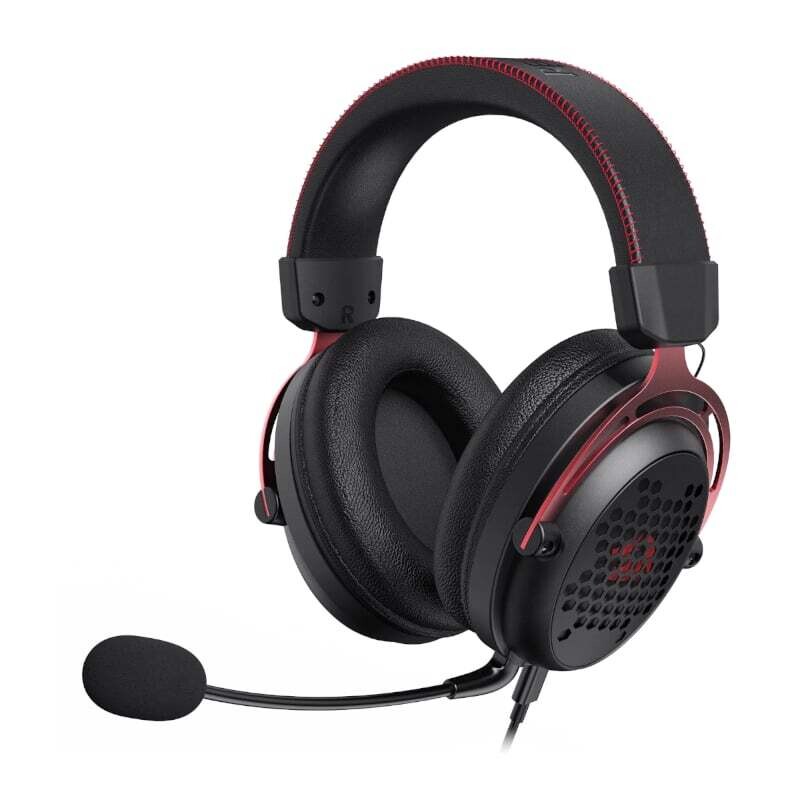 Redragon  RD-H386  REDRAGON Over-Ear DIOMEDES Honeycomb 3.5mm AUX Gaming Headset - Black